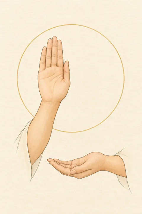 Illustration der Abhaya-Mudrā
