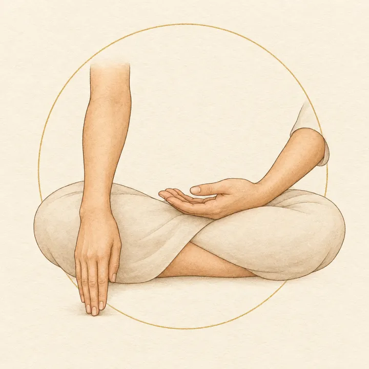 Illustration der Bhūmisparśa-Mudrā