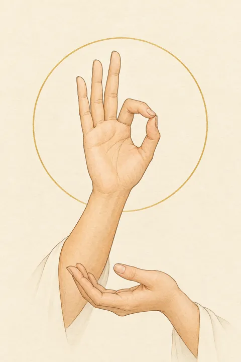 Illustration der Vitarka-Mudrā